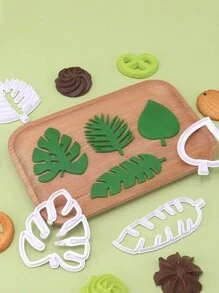 4pcs Tropical Leaf Shaped Baking Molds, Realistic Simulation Baking Tools Kitchen Cookware Set - White - View 8