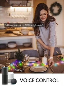 Acosh Neon Fairy Light String For Holiday Decor, 3.28ft - 16.4ft USB DIY Twinkle Lights With Remote And App Control, Music Sync, Multi-Modes, Fantasy Colors, Suitable For Bedroom, New Year, Party, Wedding, Centerpiece, Birthday Decoration