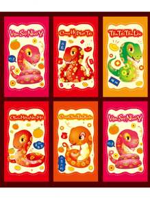 30pcs 2025 Vietnamese New Year Hongbao, Paper Snake Design, Good Luck And Prosperity, No Power Supply, Home Kitchen Party Supplies - Multicolor - View 3