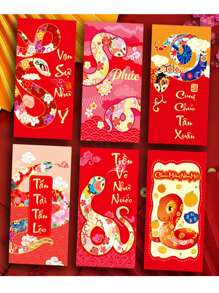 30pcs 2025 Vietnamese New Year Hongbao, Paper Snake Design, Good Luck And Prosperity, No Power Supply, Home Kitchen Party Supplies - Multicolor - View 6