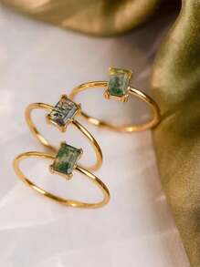 Water Grass Agate Sterling Silver Ring - Exquisite Vintage-Inspired Design, Durable 925 Silver, Perfect For Wedding, Party, Or Gift, Elegant Classic Style, Hypoallergenic, Nickel-Free, And Comfortable To Wear