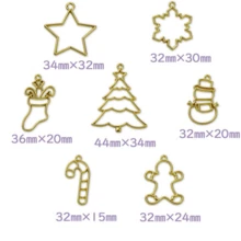 5/10 件可爱圣诞系列雪人圣诞树礼物铃铛合金 DIY 吊坠饰品 DIY 工艺品 DIY 手工制作配件滴胶框架空心金属框架吊坠 - 聖誕節系列 - 查看 5