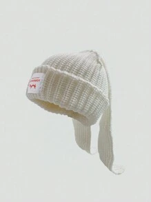 1 pièce Bonnet en tricot à oreilles de lapin style Loverboy unisexe, adapté pour les fêtes de rue, l'utilisation en extérieur pendant les saisons d'automne et d'hiver