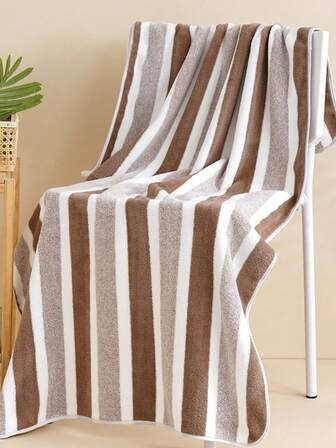 1 pieza Toalla de baño grande de 88*180cm rectangular, de múltiples colores, con diseño minimalista a rayas o estampado, de fibra de poliéster; o Toalla de baño pequeña de 70*140cm; o Toalla de mano/cara pequeña de 34*75cm, unisex para adultos, para el hogar, absorbente, de secado rápido, suave, adecuada para baño, hotel, gimnasio, viaje, fiesta, regalo, salón de belleza, piscina, exterior, playa, escuela, vuelta al cole, viaje, artículos esenciales de viaje, artículos esenciales para el hogar