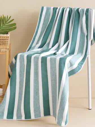 1pc Large Bath Towel 88*180cm Rectangular, Multiple Colors, Minimalist Striped Or Patterned Design, Polyester Fiber; Or Small Bath Towel 70*140cm; Or Small Face/Hand Towel 34*75cm, Unisex Adult Household, Absorbent, Quick-Drying, Soft, Suitable For Bathroom, Hotel, Gym, Travel, Party, Holiday Gift, Beauty Salon, Pool, Outdoor, Beach,School,Back To School,Travel,Travel Essentials,Home Essentials,Towel,Skin Care