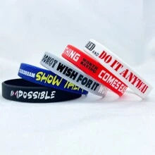 4-10pcs Motivational Silicone Bracelets, Suitable For Men And Women, Never Give Up Wristbands