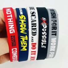4-10pcs Motivational Silicone Bracelets, Suitable For Men And Women, Never Give Up Wristbands