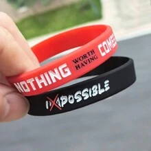 4-10pcs Motivational Silicone Bracelets, Suitable For Men And Women, Never Give Up Wristbands