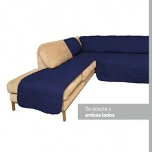 Corner Room Covers L-Type Sofa Protector Double View - Navy Blue - View 8