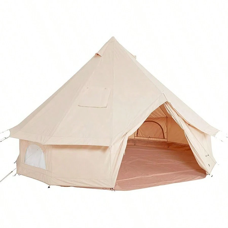 Canvas Tent Bell Tent Yurt With Stove Jack Zipped Removable Floor For