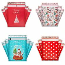 10pcs/20pcs 10x14" Poly Mailers With Holiday Tree Design, Self-Seal Envelopes, In-Line Skate Wheel Type, Durable PP Material For Secure Shipping And Packaging