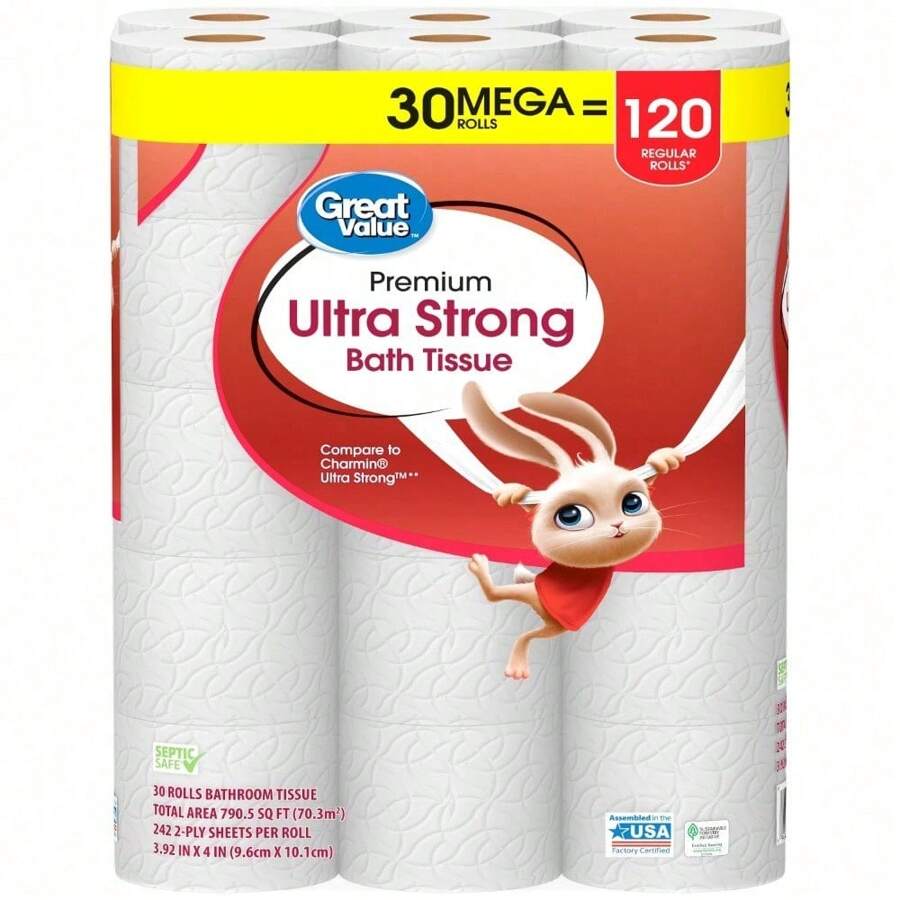 Ultra Strong Toilet Paper, 30 Mega Rolls Super High Quality Toilet