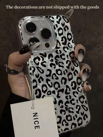 玳瑁手机壳豹纹，银色简约别致喷枪 16/16 Pro Max/15/15 Pro Max/14/13/12 软手机壳，兼容 15 Pro Max、Apple P13/P14、A14/A15 S23 Ultra/A50 A12 A32 A52 A72 A51 A21S A13 A14 S22 Ultra S23 A33 A53 S20 FE 手机防水防震防摔防刮