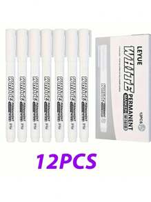 White Bullet-Shaped Permanent Marker, Quick Drying, Waterproof Oil-Based Paint Pen For Tire Painting, Marking, Signing, Student Use - Multicolor - View 10