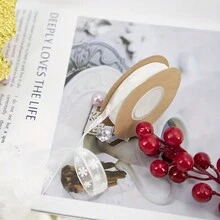 1 件圣诞装饰透明雪花图案丝带、礼品包装 DIY 配件泡沫印花欧根纱胶带（不含线轴） - 彩色 - 查看 7