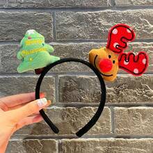 1 cái Băng đô cài tóc hình cây thông Noel bằng vải nhung hình ông già Noel hình con nai dùng để trang trí ngày lễ Phụ kiện tóc biểu diễn - nhiều màu - Xem 4