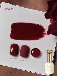 1 瓶 10ml 新年红色彩色玻璃猫眼指甲油凝胶，闪亮深红色漆 - 沙龙品质美甲 - 紅色 - 查看 8