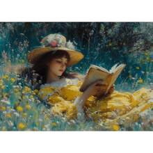 1 件复古优雅女士读书阅读女人帆布画墙艺术海报乡村风格黑暗学院女孩房间家居装饰画无框