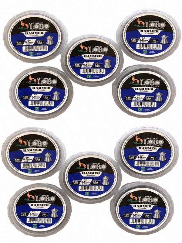 Kit 10 Chumbinho de Pressão 5.5 mm Hammer Lobo