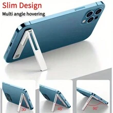 1Pc Adhesive Cell Phone Stand Holder Desktop Support Alloy Mini Compact Portable Foldable Compatible With IPhone, Android Phone, Gift For Birthday, Family, Friends Phone Holder, Phone Accessories