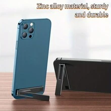 1Pc Adhesive Cell Phone Stand Holder Desktop Support Alloy Mini Compact Portable Foldable Compatible With IPhone, Android Phone, Gift For Birthday, Family, Friends Phone Holder, Phone Accessories