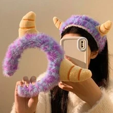 1 Stück Monster Haarband, süßer lila kleiner Monster Plüsch Haarband, Haarband für Frauen, Shampoo, Gesichtsmaske, Make-up, Haarband, Kopfbedeckung, geeignet für den täglichen Gebrauch, Haarband, Haarreifen, Haraccessoires - Verschiedenfarbig - Übersicht 9