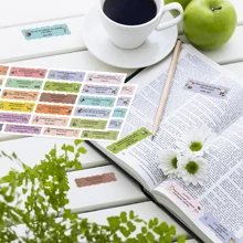 200pcs Spanish Bible Inspirational Stickers, Colorful Flower Bible Verse Stickers For Christian Planner, Sticker, Inspirational Magazine Sticker, Fan-Shaped Edge Faith Decal For Vase, Notebook, Computer Screen Back To School