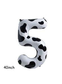 1 quả bóng bay in số hình con bò bằng màng nhôm 40 inch có họa tiết sọc đen trắng, số từ 0 đến 9, dùng để trang trí tiệc sinh nhật, kỷ niệm và tiệc độc thân, Giáng sinh - trắng - Xem 12