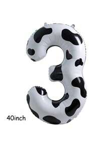 1 quả bóng bay in số hình con bò bằng màng nhôm 40 inch có họa tiết sọc đen trắng, số từ 0 đến 9, dùng để trang trí tiệc sinh nhật, kỷ niệm và tiệc độc thân, Giáng sinh - trắng - Xem 10