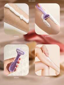 1 件女士手动腋下脱毛器，小巧便携剃毛器 - 彩色 - 查看 5