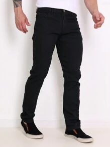 Men's Slim Destroyed Jeans Fashion Premium Line Original Elastane Clothes Direct From The Factory Shipping In 24 Hours - 黑色 - 查看 3