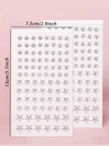 2PCS Geometric 3D Large & Small Silver White Shiny Pentagram Rhinestone Face Gems, Y2K Self-Adhesive Glitter Face Decor For DIY Concert Disco Party,Halloween Costume - White - View 6