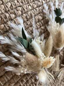 1/3/4/6/8/10/12 piezas Ramo de flores secas en miniatura, adecuado para decoración de escritorio en el hogar, decoración de pasteles para fiestas, botonadura para el novio y el padrino, decoración de boda estilo bohemio y vintage, regalos para novias en cumpleaños y graduación, decoración de otoño