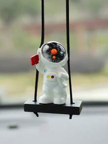 1pc Cute Astronaut Hanging Statue, White Resin Cartoon Swing Decoration, Multifunctional Indoor And Outdoor Hanging Decoration Accessories, Car Rearview Mirror Pendant, Backpack, Keys, Romantic Decoration For Men And Women's Cars, Birthdays, Valentine's Day, Mother's Day, Small Gifts,Home Decor ,Room Decor,Wall Decor Graduation - Multicolor - View 13