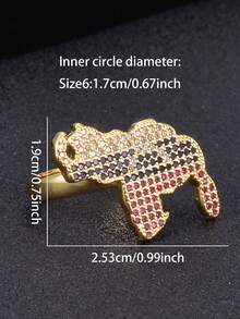 1 chiếc nhẫn vàng đính đá hoàn toàn, trang sức bản đồ trái tim, quà tặng hẹn hò tuyệt vời nhất, quà tặng Giáng sinh/Lễ tạ ơn - Vàng - Xem 16