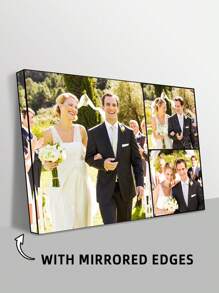 1pc Customized Photo Canvas Wall Art, Personalized 3-Photo Collage Painting, Fashion Wall Decor, Custom Photo Canvas Print With Wooden Frame, Use Your Photos, Personalized Art, Photo Printed On Canvas, Creative Photo Wall Decoration, Valentine's Day Decor, Art Wall Painting Gift, Souvenir, Suitable For Living Room, Valentine's Day, Valentine's Day Decor Gift, Birthday, Graduation Ceremony, Holiday Calendar - Multicolor - View 5