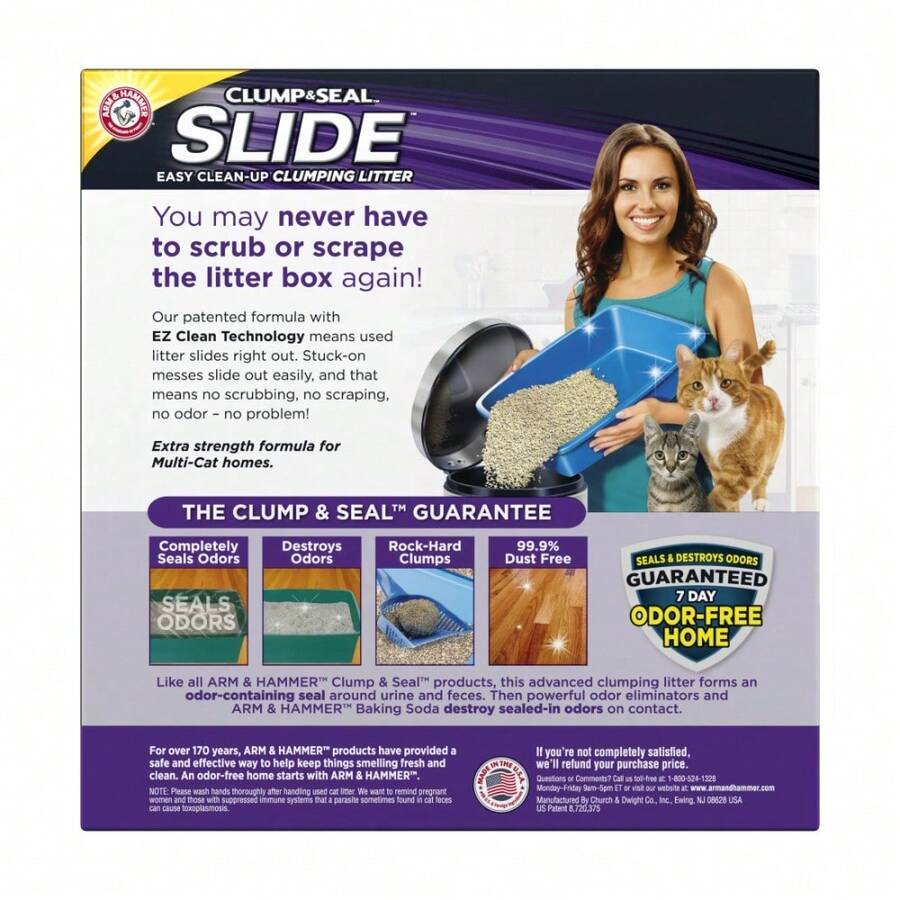 Clump & Seal SLIDE Cat Litter, Easy CleanUp MultiCat Clumping Litter