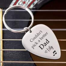 Personalised Guitar Pick Keychain Gift For Uncle/Dad Personalized Gift For Guitarist Custom Gift For Musician Music Lover Gift Father Gift