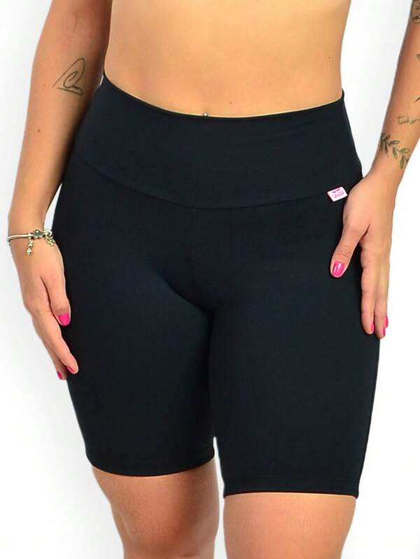 Bermuda de Poliamida Fitness Suplex Feminina Cintura Alta Para Academia - 1220