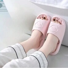 简约休闲风2025新款室内浴室居家女拖鞋女加厚防漏居家拖鞋舒适简约柔软防滑拖鞋 - 粉色 - 查看 5