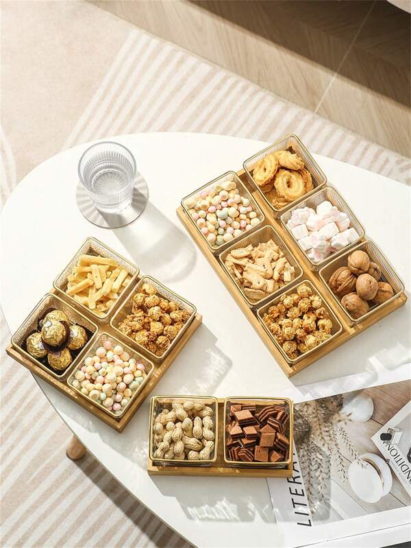 1 Set Snack Plate With Tray, European & American Style Decor
