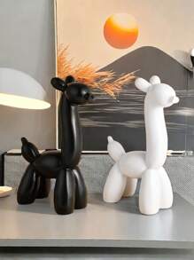 1 件创意有趣的气球狗雕塑，现代艺术蹲着的气球狗动物装饰雕像，适用于室内客厅、农舍、卧室、办公室、橱柜、架子装饰最佳礼物