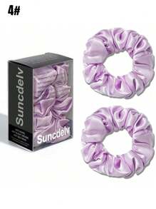 100% 真丝发圈，22姆米，防皱防断，天然发饰，时尚发圈两件装，可扎马尾，动物纹印花，发绳头饰 - 彩色 - 查看 18