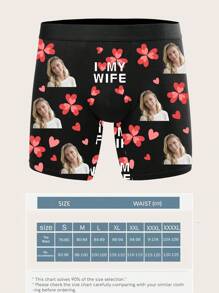 Custom Men Boxer Briefs Personalized Underwear With Photo Picture Customized Girlfriend's Face Boxers,Valentine's Day Gifts ,1pc - Black - View 8