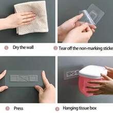 1pc Wall-Mounted Toilet Paper Holder With Tissue Dispenser & Storage Shelf, Multifunctional Bathroom Paper Roll Rack, Made Of Plastic Material, Comes With Double-Sided Adhesive For Easy Installation, Space-Saving Design For Home & Office - Multicolor - View 10