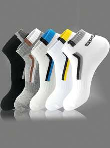5pairs/set Casual Breathable Ankle Socks With Arch Compression, Suitable For Outdoor Sports - Multicolor - View 1