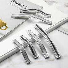 Fanruier 5pcs Elegant Rhinestone Crystal Drawer Handles - European Style Aluminum Alloy, Perfect For Kitchen Cabinets & Cupboards - Multicolor - View 3