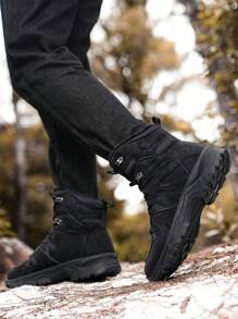 Men's Winter Mountaineering Boots, Super Warm Outdoor Slip-Resistant Waterproof Mountaineering Sports Shoes, Fashionable Casual Men's Snow Boots