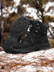 Men's Winter Mountaineering Boots, Super Warm Outdoor Slip-Resistant Waterproof Mountaineering Sports Shoes, Fashionable Casual Men's Snow Boots