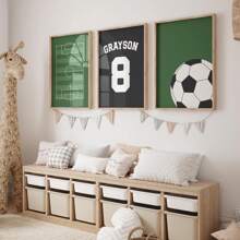 Bộ 3 tranh treo tường bằng vải canvas tùy chỉnh - Áp phích bóng đá tùy chỉnh, Trang trí phòng bé trai theo yêu cầu, Tranh in bóng đá tùy chỉnh, Bộ 3 tranh, Quà tặng thể thao, Tranh treo tường bóng đá, Tên và số tùy chỉnh - Không có khung, Chất liệu cao cấp, Ý tưởng quà tặng độc đáo, Ngày lễ tình nhân, Quà tặng trang trí ngày lễ tình nhân Sinh nhật Tốt nghiệp, Lịch lễ hội - Nhiều màu - Xem 2